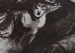 Ce détail d'un dessin de Victor Hugo représente une jeune femme, Sara la baigneuse ?, dans le mouvement de la balançoire, presque nue, les yeux fermés.
