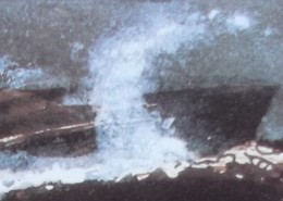 Ce détail d'un dessin de Victor Hugo représente la gerbe d'une vague de l'océan, telle une étoile nommé Stella surgissant dans la nuit.
