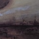 Ce détail d'un dessin de Victor Hugo représente un village dans la brume surmonté sur sa gauche d'une sorte de soleil noir (qui est en fait l'arrondi du chapeau d'un champignon).