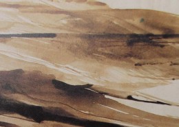Ce détail d'un dessin de Victor Hugo représente des dunes en bord d'océan. Des paroles, invisibles à l’œil, y naissent.