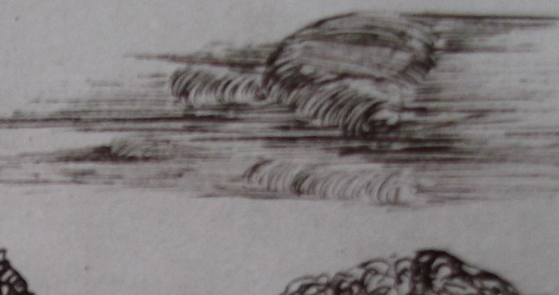 Ce détail d'un dessin de Victor Hugo représente un nuage qui passe, à l'image de la vie, fugitive pour ceux qui nous quittent.