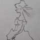 Ce détail d'un dessin de Victor Hugo représente une jeune femme à la taille frêle et souple comme le roseau.