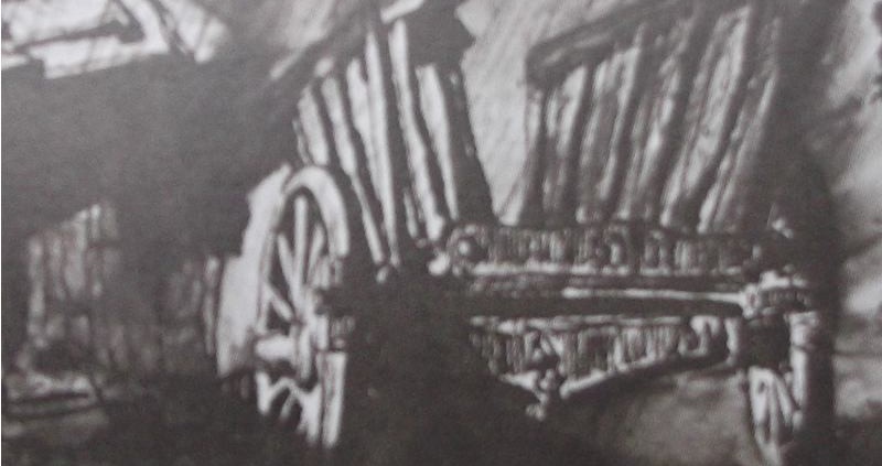 Ce détail d'un dessin de Victor Hugo représente "une grosse charrette, au coin de ma maison (...)" (dixit V.H. dans ce poème).