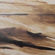 Ce détail d'un dessin de Victor Hugo représente, en douces ondulations sable, "la chanson des amours".