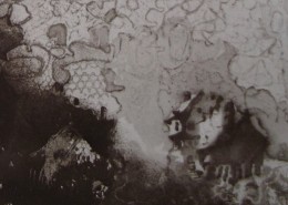 Ce détail d'un dessin de Victor Hugo représente une maison entourée d'ombres et de dentelles (celles de l'art dans la pensée ?).