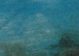 Ce détail d'un dessin de Victor Hugo représente la vaste clarté du firmament, d'un bleu mêlé d'ombres blanches et noires.