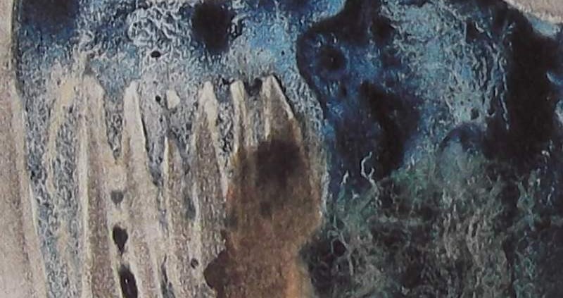 Ce détail d'un dessin de Victor Hugo représente un corps bleu mangé par les vers... à moins que ce soit une pierre habitée par un corps.