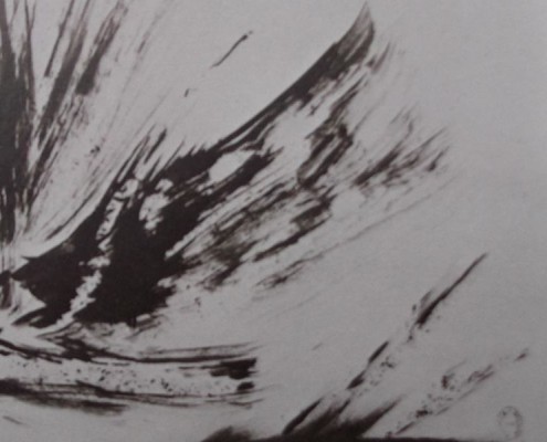 Ce détail d'un dessin de Victor Hugo représente les battements d'aile des oiseaux envolés".