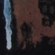 Ce détail d'un dessin de Victor Hugo représente, de façon abstraite, une cicatrice bleue sur une peau ocre sombre.