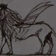 Ce détail d'un dessin de Victor Hugo représente le lion d'Androclès, à l'instant où il fait "flamboyer l'amour et la pitié", ce qui lui donne des ailes.