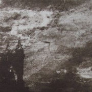 Ce détail d'un dessin de Victor Hugo représente un château enveloppé d'éclairs et de brume, dus au combat d'Olivier et Roland, que l'on ne voit pas.