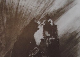 Ce détail d'un dessin de Victor Hugo représente un sommet illuminé par le "resplendissement farouche de la peine".